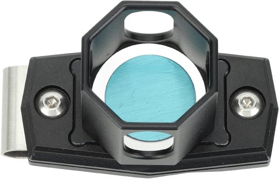 Aluminium Octagonale Poolkeu Krijt Houder met Clip - Draagbare Krijt Houder voor Biljartspelers in Zwart, Ideaal voor Precisie en Grip