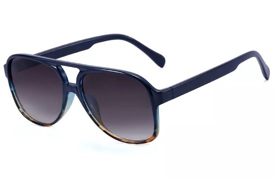 ASTRADAVI Zonnebril - Classic Vintage Sunglasses UV400 - Marineblauw Luipaard Frame & Donkere Lenzen van Astra