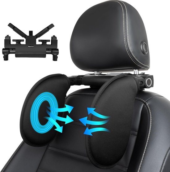 Autostoelkussen Volwassenen - Zwart - A05 Fabric - Traagschuim Neksteun - Voor Kinderen en Volwassenen