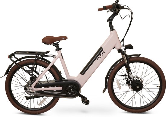 Avon Bx1 Elektrische Fiets 24 Inch – 250w Voorwielmotor 504wh Accu Tot 90 Km Actieradius Hydraulische Schijfremmen Nexus 3-speed Naafversnelling Kleurendisplay Lage Instap Dusty Rose van Avon
