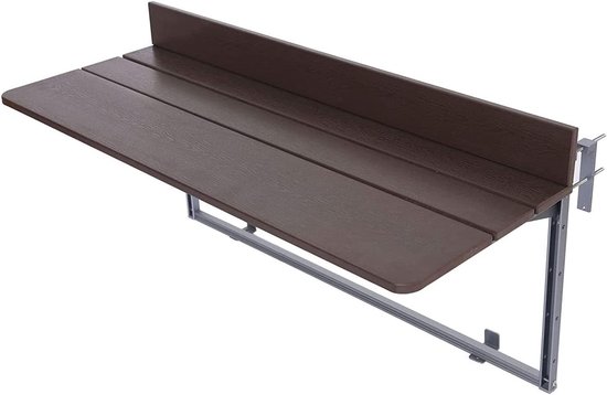 balkontafel, 5-voudig in hoogte verstelbaar, aluminiumprofiel-tafel voor terras en tuinhekwerk