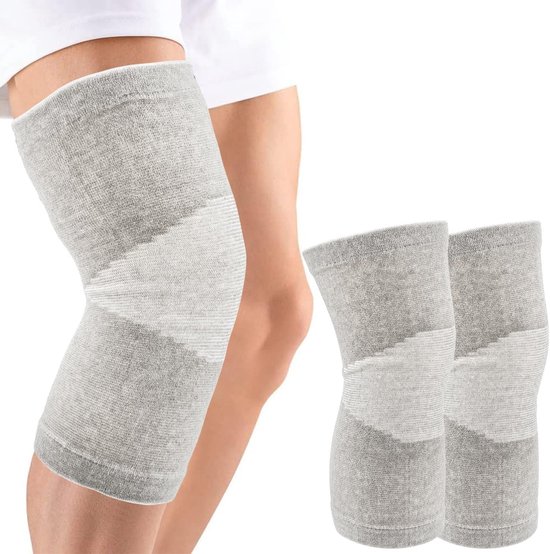 Bamboe Kniebandage Set van 2 Stuks, Ondersteuning voor Knieën, Compressiebandage voor Sport en Training, Ideaal bij Artrose en Blessures