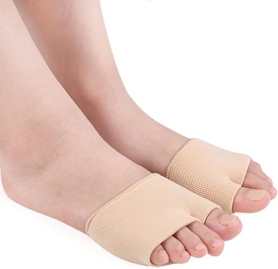 Beige Gel Pads voor de Voetballen - Ondersteuning bij Bunion, Mortons Neuroma en Eeltvorming voor Pijnverlichting en Comfort
