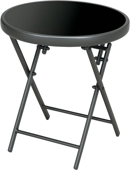 Beistelltisch klappbar, Klapptisch aus Glas, kleiner Campingtisch