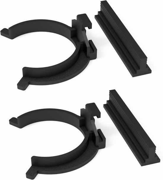 beugel compatibel met IKEA Faktum Rationell - set van 2 clips + rail voor plinten zwart - keukensokkel voethouder vervanging bevestiging sokkel