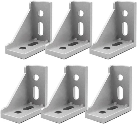 beugels, Lokatall 6 stuks hoekbeugel L-vorm gezamenlijke brace bevestigingsmiddel 90 graden hoekconnector 3060 aluminium extrusieprofiel hardware voor doe-het-zelf projecten stevige