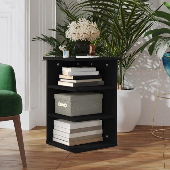 Bijzetplank zwart tuinkast gangkast voor woonkamer slaapkamer 35x35x55 cm houtmateriaal