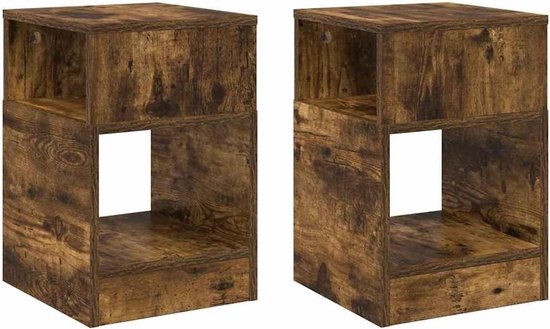 Bijzettafel 2 stuks hout 30,5 x 30 x 45 cm modern