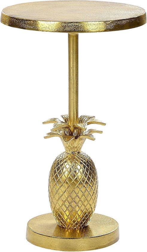 Bijzettafel ananas rond metaal goud Pannouvre