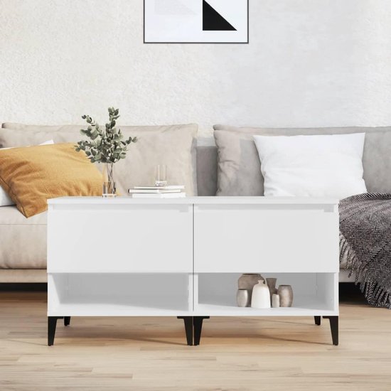Bijzettafel, Consoletafel Woonkamertafel Salontafel Koffietafel Theetafel Bijzettafel Zijtafel Geschikt voor Gang Kantoor Woonkamer Slaapkamer e 2 stuks. Wit 50x46x50 cm Houtmateriaal