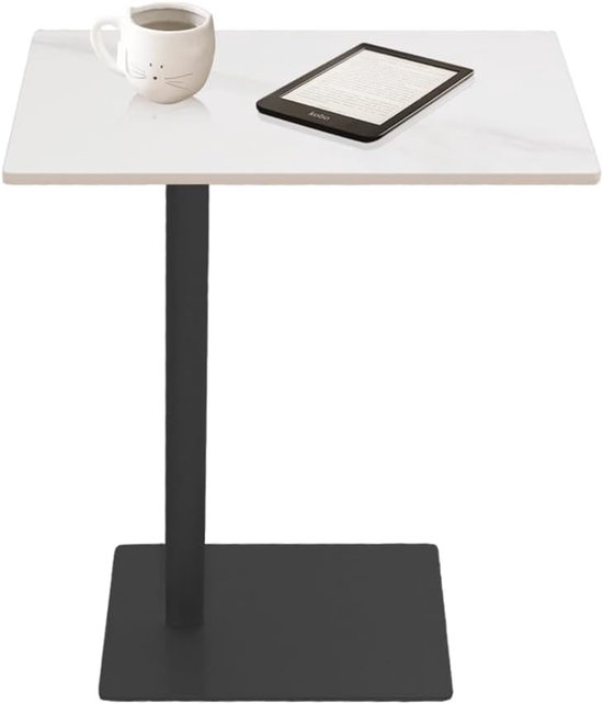 Bijzettafel, goud, C-vorm, koffietafel, metaal, stabiel laptoptafel, woonkamertafel, smalle nachtkastje, slaapkamer