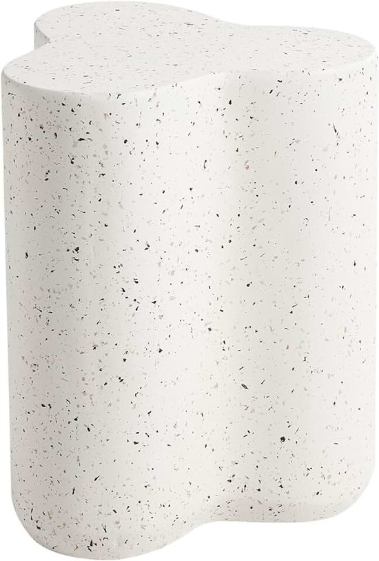 Bijzettafel magnesiumoxide glasvezel onregelmatige vorm UV-bestendig wit met terrazzo effect Tellaro