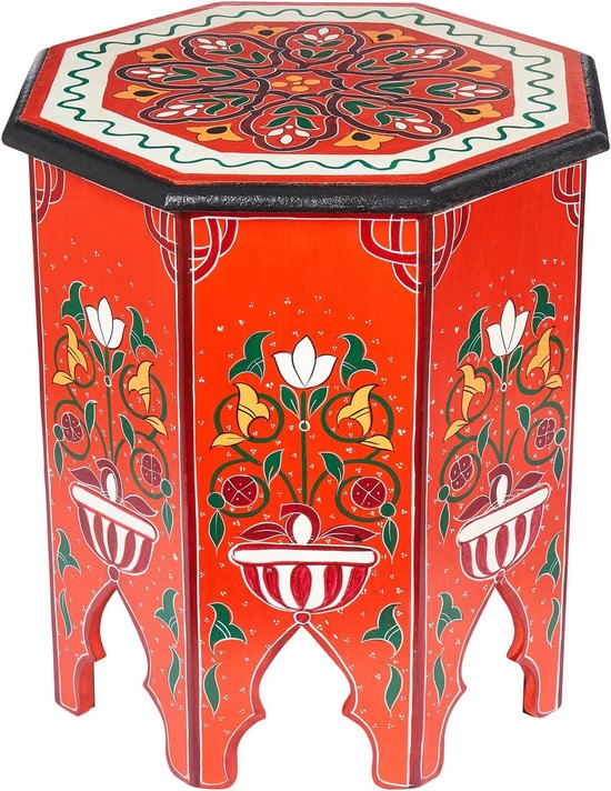 Bijzettafel met bloemenmotief, Gargar, rood