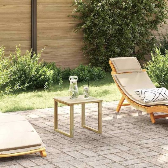 Bijzettafel natuur 40x40x36 cm geïmpregneerd grenenhout | Weerbestendig, robuuste constructie, minimalistisch design, voor tuin en terras