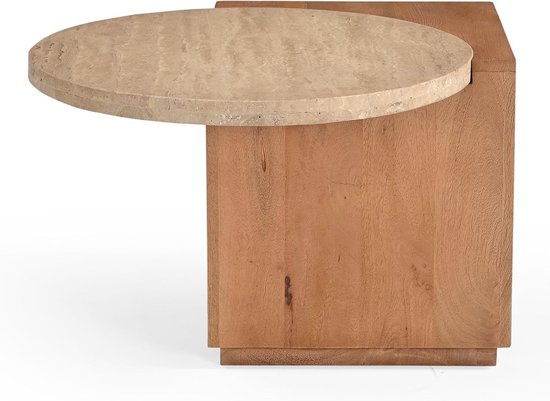Bijzettafel Numa naturel travertin – 60 cm