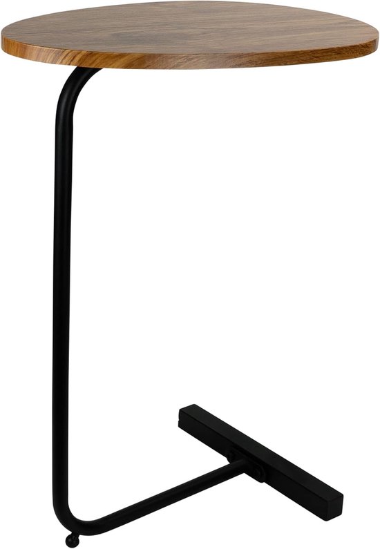 Bijzettafel - Ovaal - Banktafel - Bijzettafeltje - Bijzettafeltjes - Modern - Laptoptafel - Bruin - Hout - 30 x 45 x 60 cm