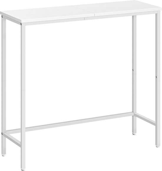 Bijzettafel, smalle bijzettafel voor de gang, metalen frame, compacte