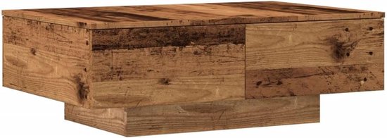 Bijzettafel smalle kleine bijzettafel outdoor balkon tafel woonkamer tafel - salontafel oude houtlook 90 x 60 x 31 cm houtmateriaal voor slaapkamer balkon keuken woonkamer