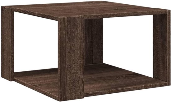Bijzettafel smalle kleine tafel outdoor woonkamer meubels tuintafel klein - salontafel bruin eiken look 51,5 x 51,5 x 30 cm houtmateriaal voor balkon woonkamer tuin slaapkamer