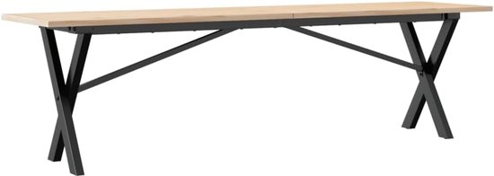 Bijzettafel smalle koffietafel woonkamer tafel woonkamer tafel - salontafel X-frame 160x40x45 cm massief grenen & gietijzer voor balkon keuken tuin woonkamer