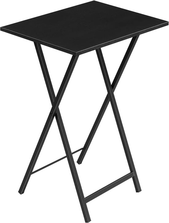 Bijzettafel, snacktafels, klaptafel, naast bank, industriële stijl, smalle ruimte, stabiele structuur, eenvoudige montage, zwart EBK15BZ01