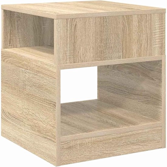 Bijzettafel Sonoma eiken 40,5 x 40 x 45 cm houtmateriaal, banktafels salontafels bijzettafels voor woonkamer loft appartement thuiskantoor balkon 890916