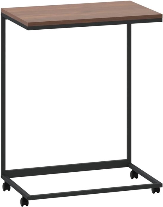 Bijzettafel tafel woonkamer bijzettafel met wieltjes zwart 55 x 35 x 70 cm hout materiaal voor slaapkamer, werkkamer, kantoor