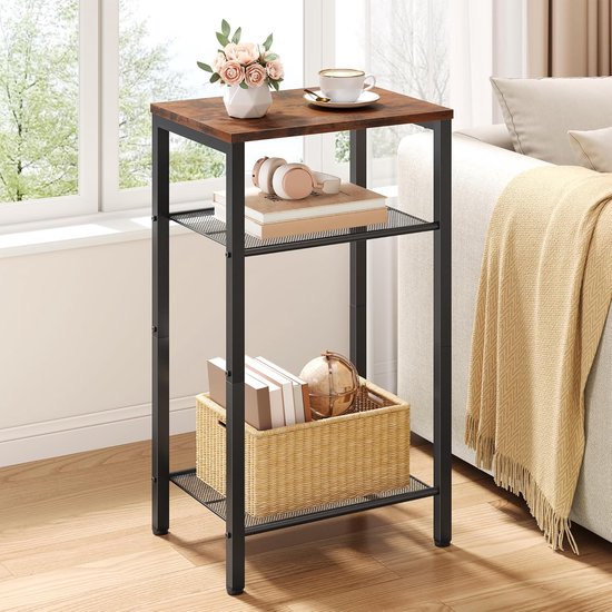 Bijzettafel, Telefoontafel met 3 Planken, voor Woonkamer