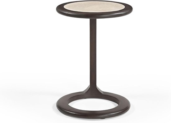 Bijzettafel Vinn Bruin Travertin - 45 cm