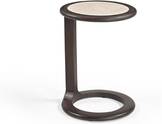 Bijzettafel Vinn Bruin Travertin - 55 cm