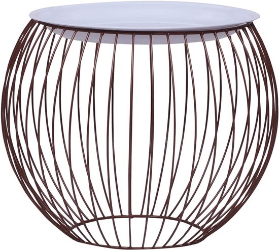 Bijzettafel, woonkamertafel, koffietafel, salontafel, goudkleurig, diameter 41 cm, geschikt voor woonkamer, slaapkamer, kantoor