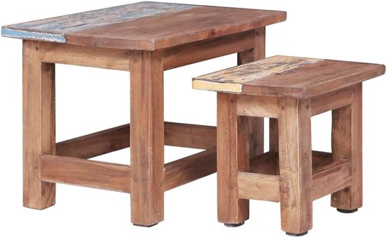 Bijzettafels salontafel koffietafel woonkamertafel banktafel zijtafel nachtkastjes theetafel geschikt voor woonkamer slaapkamer kantoor hal oud hout massief