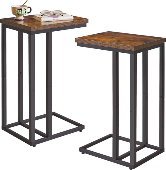 Bijzettafels, sofa eindtafel, laptop koffie snack tafel, industrieel