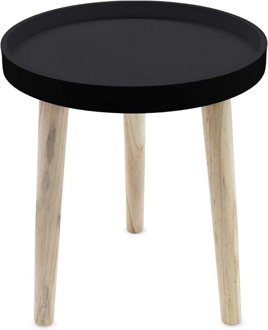 Bijzettafeltje, klein, decoratief, houten bijzettafeltje, 36 x 30 cm, banktafeltje, zwart