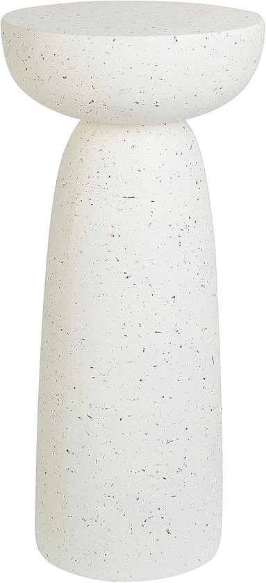 Bijzettafeltje lichtbeton glasvezel ronde vorm uv roest water wind bestendig terrazzo wit Cadini