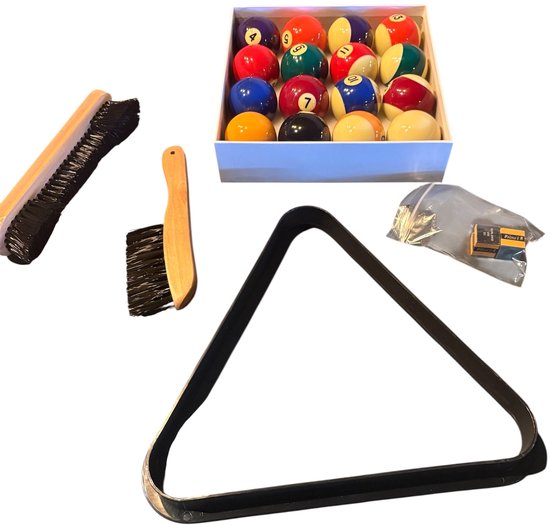 Bilijardai basispakket pooltafel accessoires - inclusief poolballen - banden laken vegers -triangel - krijt van Merkloos