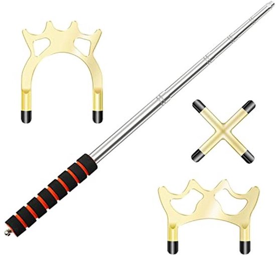 Biljart Cue Stick Bridge Set - Intrekbare Biljartkeu met Verwijderbare Brugkoppen en Accessoires voor Pooltafel van Merkloos