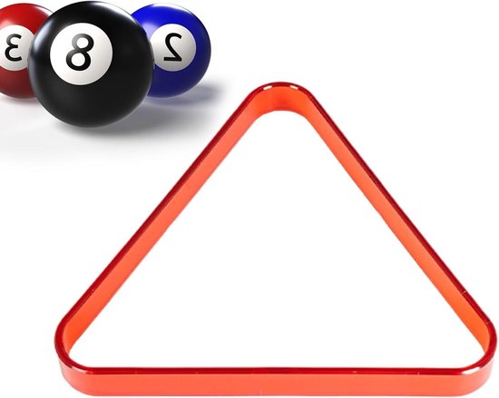 Biljart Driehoek - Pool Rek Ballenhouder - Ballen Opzetten - Klassiek Driehoeksontwerp - 30.5 x 27.5 cm - Rood