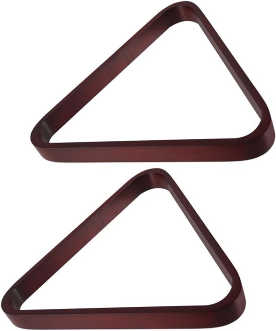 Biljart Driehoek Rack - Pooltafel Accessoire - Ballen Opstellen - Massief Houten Constructie - 32x29x3.2CM - Donkerrood
