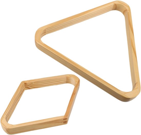 Biljart Driehoek Rek - Poolbal Houder - Precieze Balplaatsing - Stevige Houten Constructie - 30 x 27 x 3.2 cm
