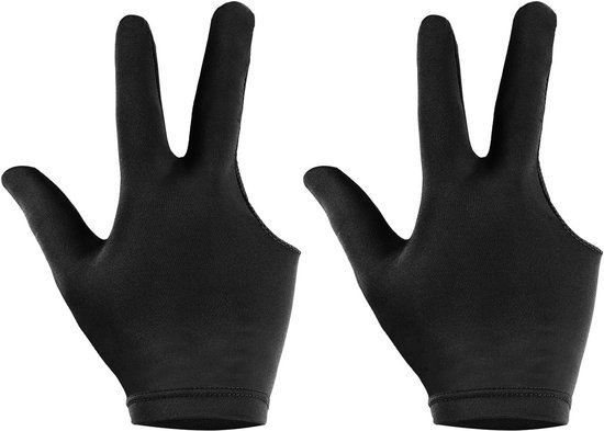 Biljart Handschoen 3 Vingers Zwart Universeel Pool Snooker