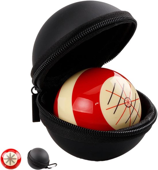 Biljart Keu Bal - Trainingsbal Oefenbal - Biljart Training - 6 Rode Stippen - 2-1/4 inch - Wit