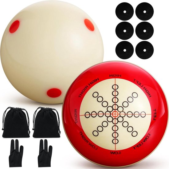 Biljart Keu Ballen - Trainingsballen Pool - Biljart Spel Verbeteren - Dubbelzijdige Markeringen - 57.2 mm - Wit van Merkloos