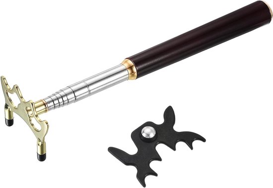 Biljart Keu Brug - Pool Cue Accessoire - Bal Positioneren - Intrekbaar Ontwerp - 36-142 cm - Goud/Zwart
