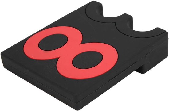 Biljart Keu Houder - Pool Stick Rack - Keu Opslag - Klassiek 8 Karakter Design - 100x85x25mm - Zwart Rood