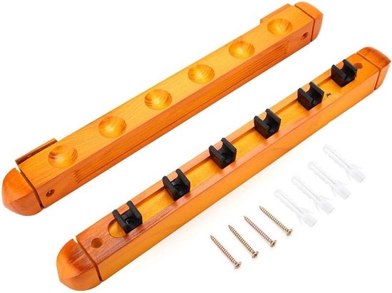 Biljart Keu Houder - Wandmontage Plank - Biljart Spel - Ruimte voor Zes Keus - 40 x 3.5 cm van Merkloos