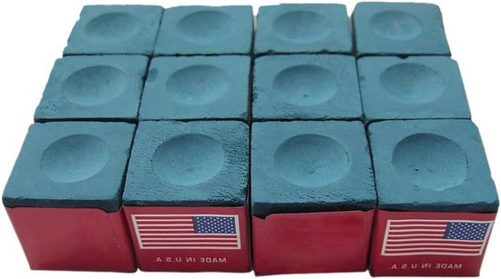 Biljart Keu Krijt - Pool Krijt - Snooker Spelen - Gladde Gelijkmatige Coating - 12 Stuks - Blauw