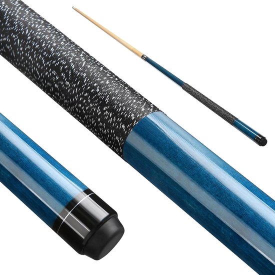 Biljart Keu - Pool Stick - Biljart Spelen - Canadees Esdoornhout - 58 Inch - Blauw