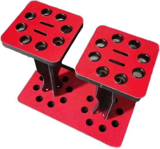 Biljart Keu Rek - Keuhouder Vloer - Biljart Keuen Opbergen - Stevige MDF Constructie - 60x30x55 cm - Rood