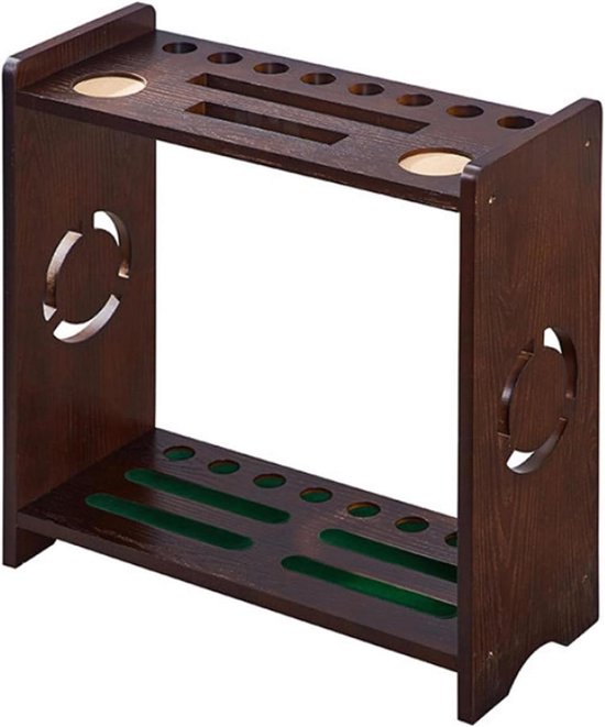 Biljart Keu Rek - Pool Keu Houder - Biljart Accessoires Organiseren - Massief Houten Constructie - 8 Keu Sleuven